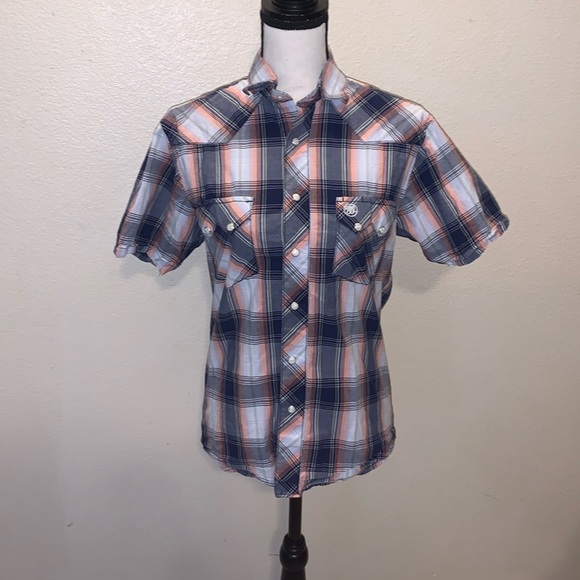 Wrangler Retro western plaid Pearl buttons pocket button down shirt - Picture 1 of 8